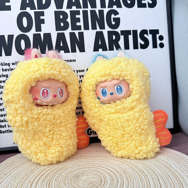 Fried Shrimp Costume for 17cm Labubu – Cute Plush One-Piece (Clothes Only)
