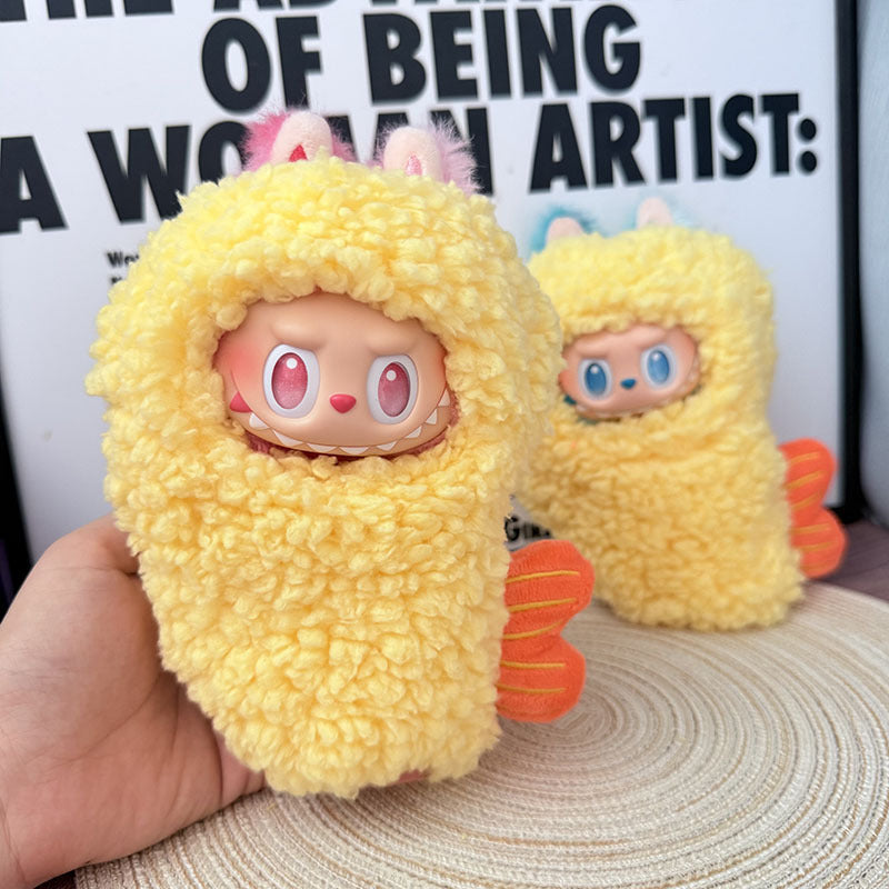 Fried Shrimp Costume for 17cm Labubu – Cute Plush One-Piece (Clothes Only)