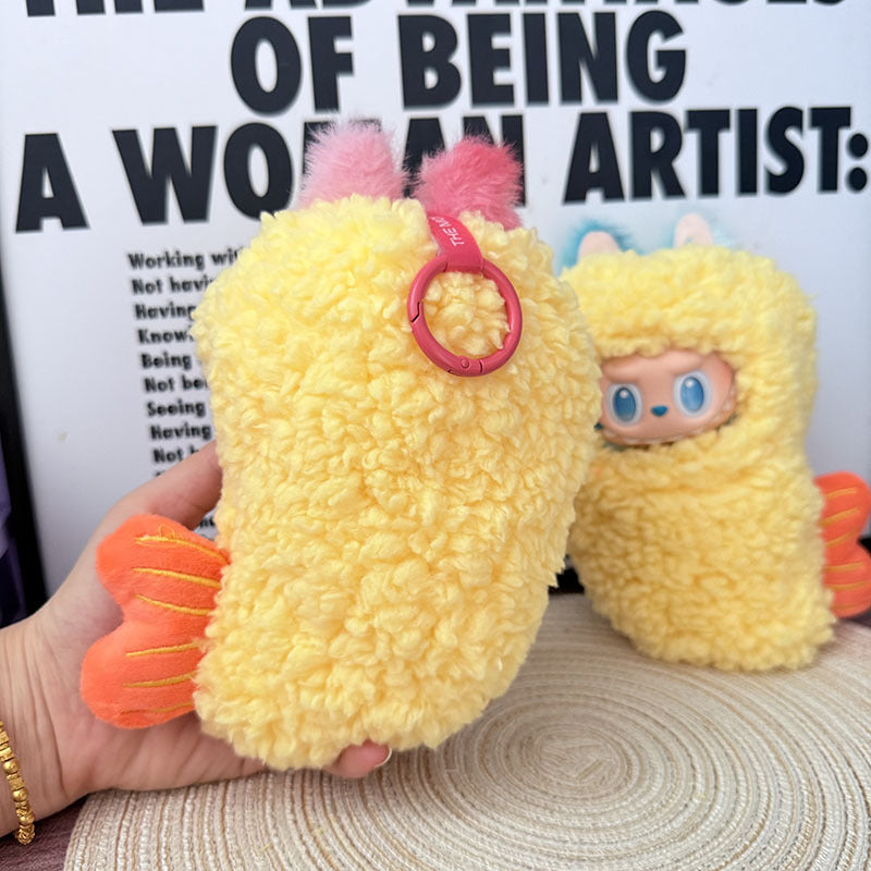 Fried Shrimp Costume for 17cm Labubu – Cute Plush One-Piece (Clothes Only)