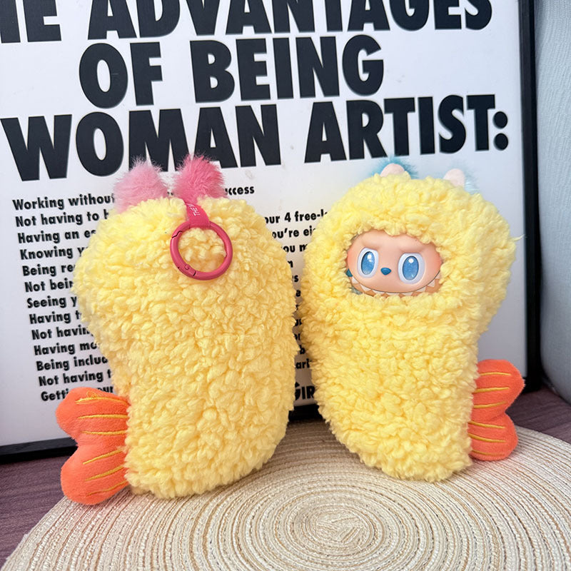 Fried Shrimp Costume for 17cm Labubu – Cute Plush One-Piece (Clothes Only)