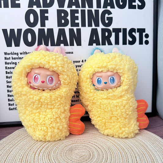 Fried Shrimp Costume for 17cm Labubu – Cute Plush One-Piece (Clothes Only)