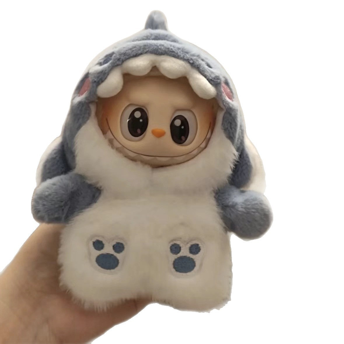 Shark Costume for 17cm Labubu – Plush One-Piece Outfit (Clothes Only)