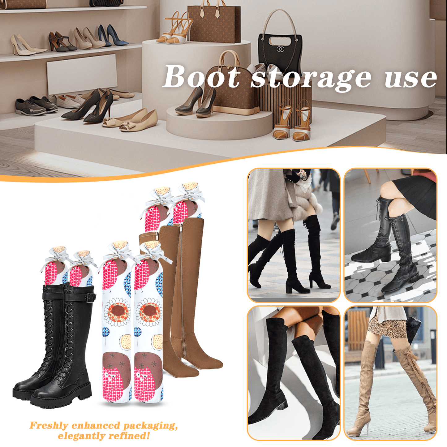 Boot Trees for Tall Boots, Includes cedar wood inserts, Boot Holders for Tall or Cowboy Boots. 1 Pair.