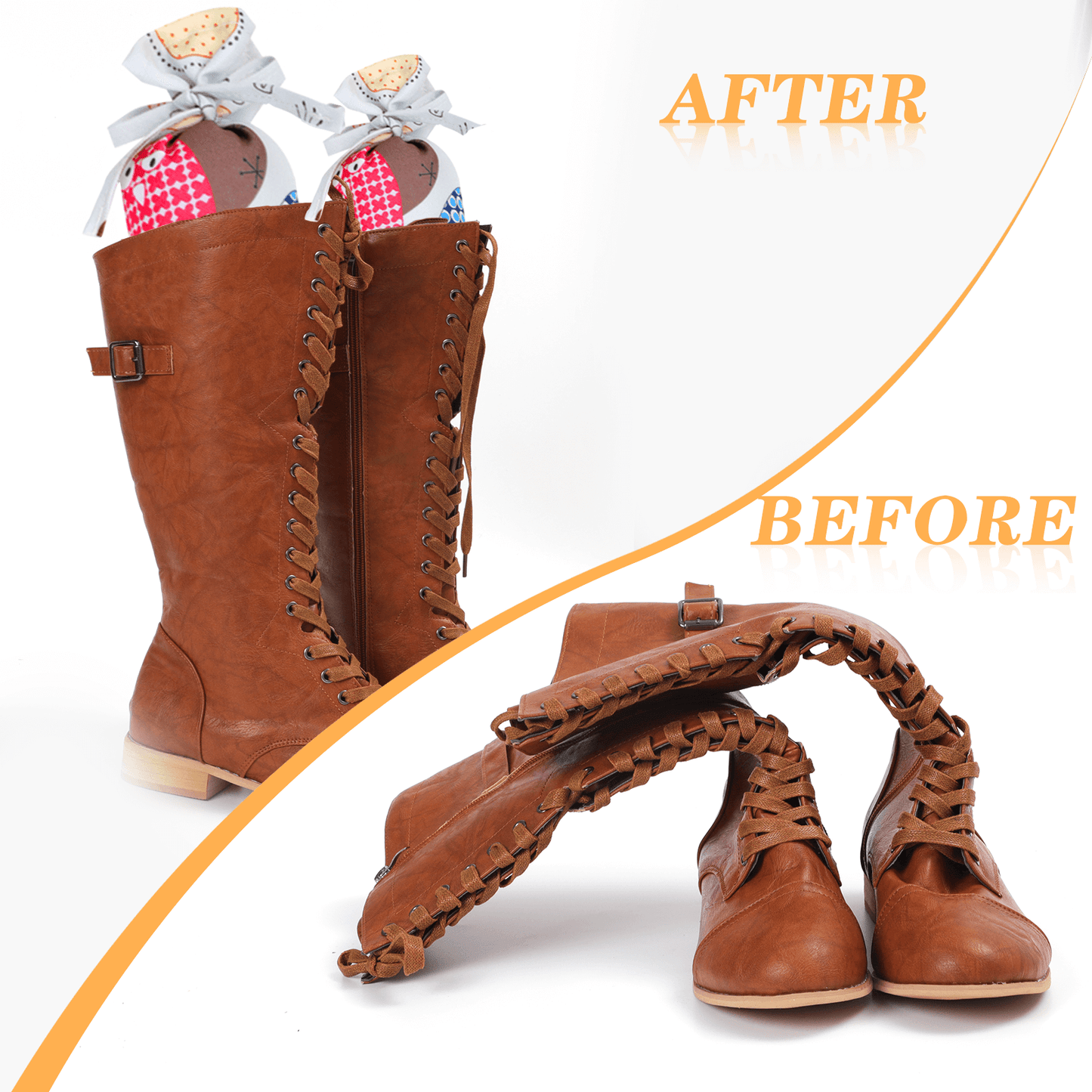 Boot Trees for Tall Boots, Includes cedar wood inserts, Boot Holders for Tall or Cowboy Boots. 1 Pair.