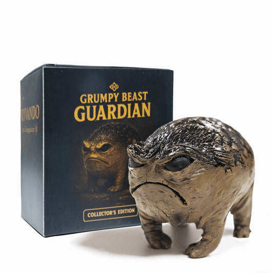 Weird Grumpy Angry Frog Toad Statue – Ugly Cute Resin Sculpture for Garden, Desk or Home Décor, Tiny Novelty Figurine with Gift Box, 1pcs