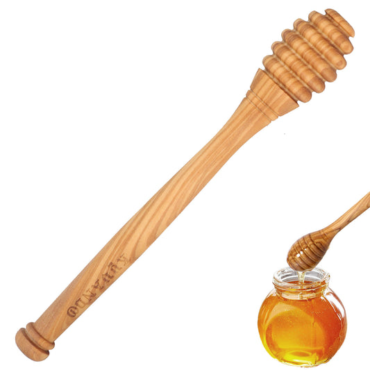 Traditional Olive Honey Dippers - Durable & Warp-Resistant, Preserves Honey Purity, 1pcs, 6.3 Inch